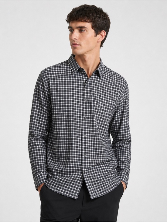 Theory Other - Theory Rammy NP Ombre Gingham Plaid Button Front Shirt XL Black Gray